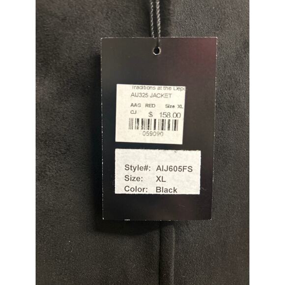 NWT Ace Ivy Women’s Snap Up Black Faux Suede Trench Coat Jacket size XL $158 - Picture 3 of 11